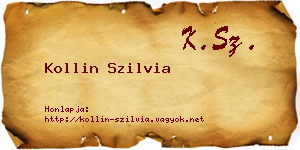 Kollin Szilvia névjegykártya